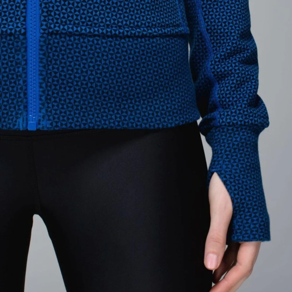 Lululemon Scuba Hoodie Double Diamond Baroque Blue Size 6 Preloved Condition